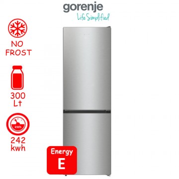 Gorenje NRKE62XL Ψυγειοκαταψύκτης Total NoFrost Υ185xΠ60xΒ59.2εκ. Inox